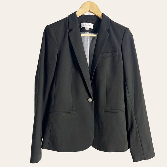 Calvin Klein Women’s Black Single Breasted Blazer Jacket 2 - Picture 1 of 7